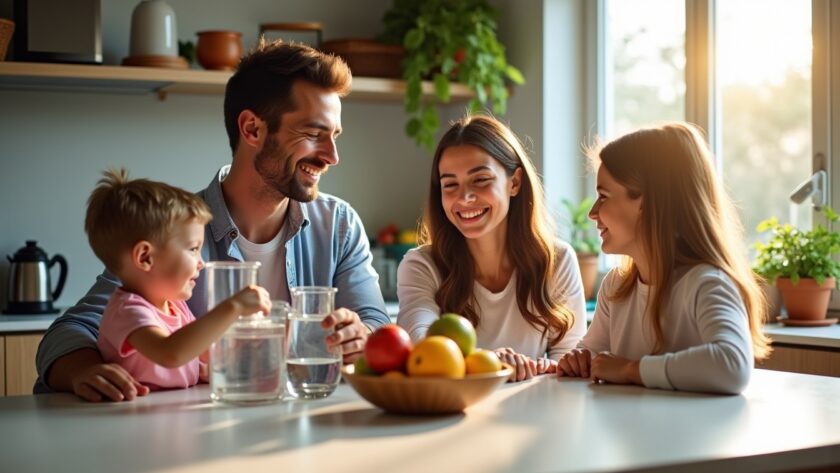 Quelle est la consommation d'eau typique d'une famille de 4 personnes ?